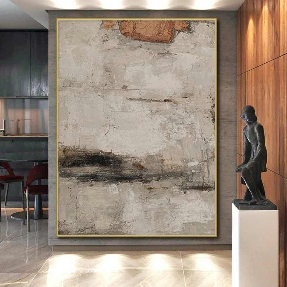 Textured Hand-painted Office Room Abstract Canvas Artwork 7GJ7B